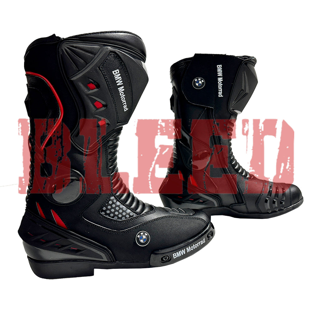 BMW Motorrad men motorbike leather racing boots back view