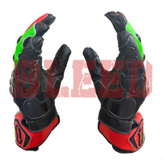 Aprilia RSV4 motorbike leather racing gloves detail view