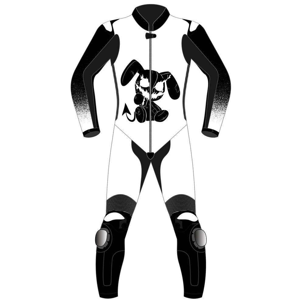 Custom fit CE approved leather motorcycle racing suit back view