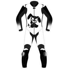 Custom fit CE approved leather motorcycle racing suit back view