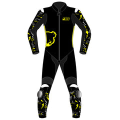 Custom made motorcycle leather racing suit back view