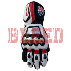 Ducati Corse C6 leather motorcycle racing gloves pro detail view