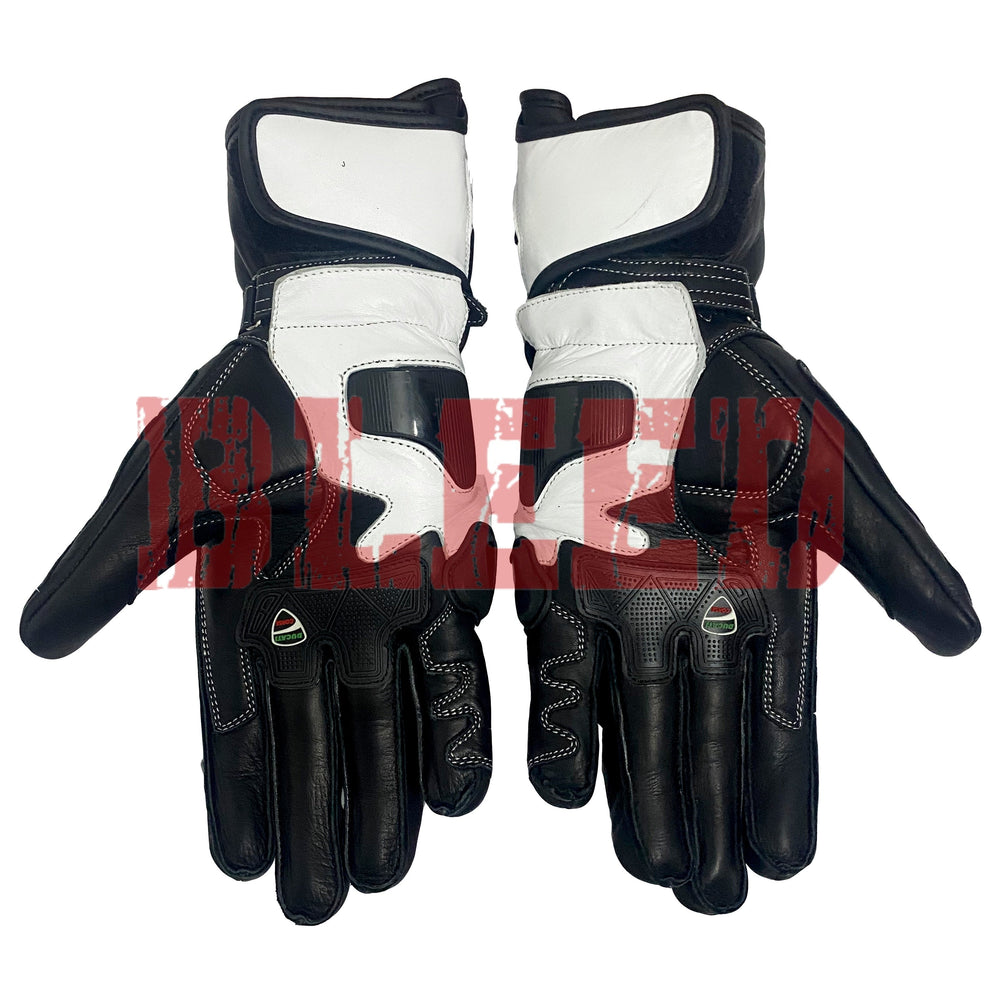Ducati Corse C6 leather motorcycle racing gloves pro close up