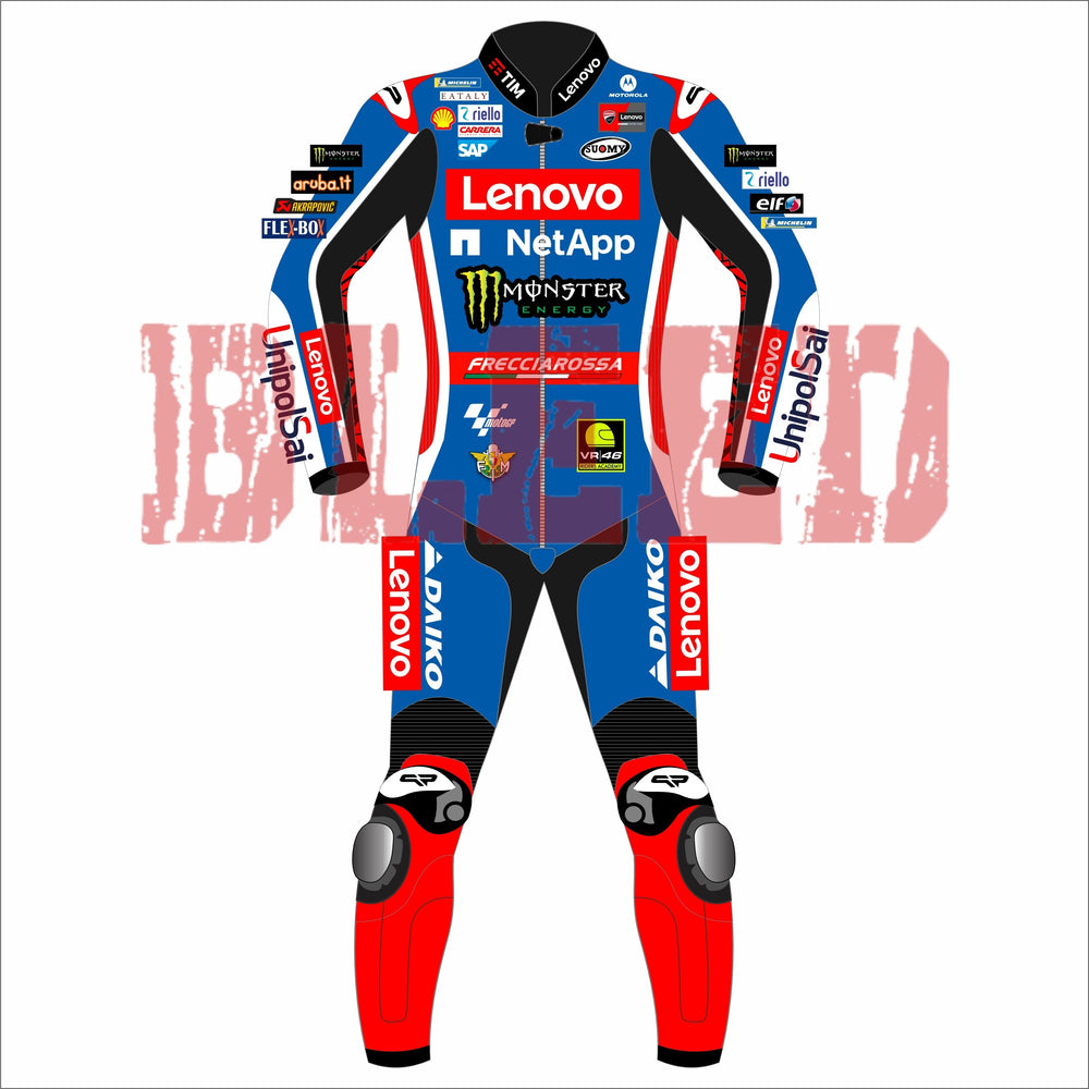 Francesco Bagnaia Ducati British GP 2024 special edition MotoGP leather racing suit back view