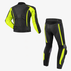 Neon Crest 2 Piece Motorcycle Leather Suit