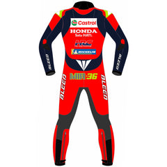 Joan Mir Honda Castrol 2025 MotoGP leather racing suit detail view