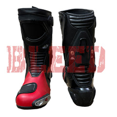 Kawasaki Ninja ZX-10R motorbike leather racing boots back view