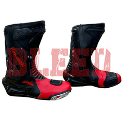 Kawasaki Ninja ZX-10R motorbike leather racing boots front view