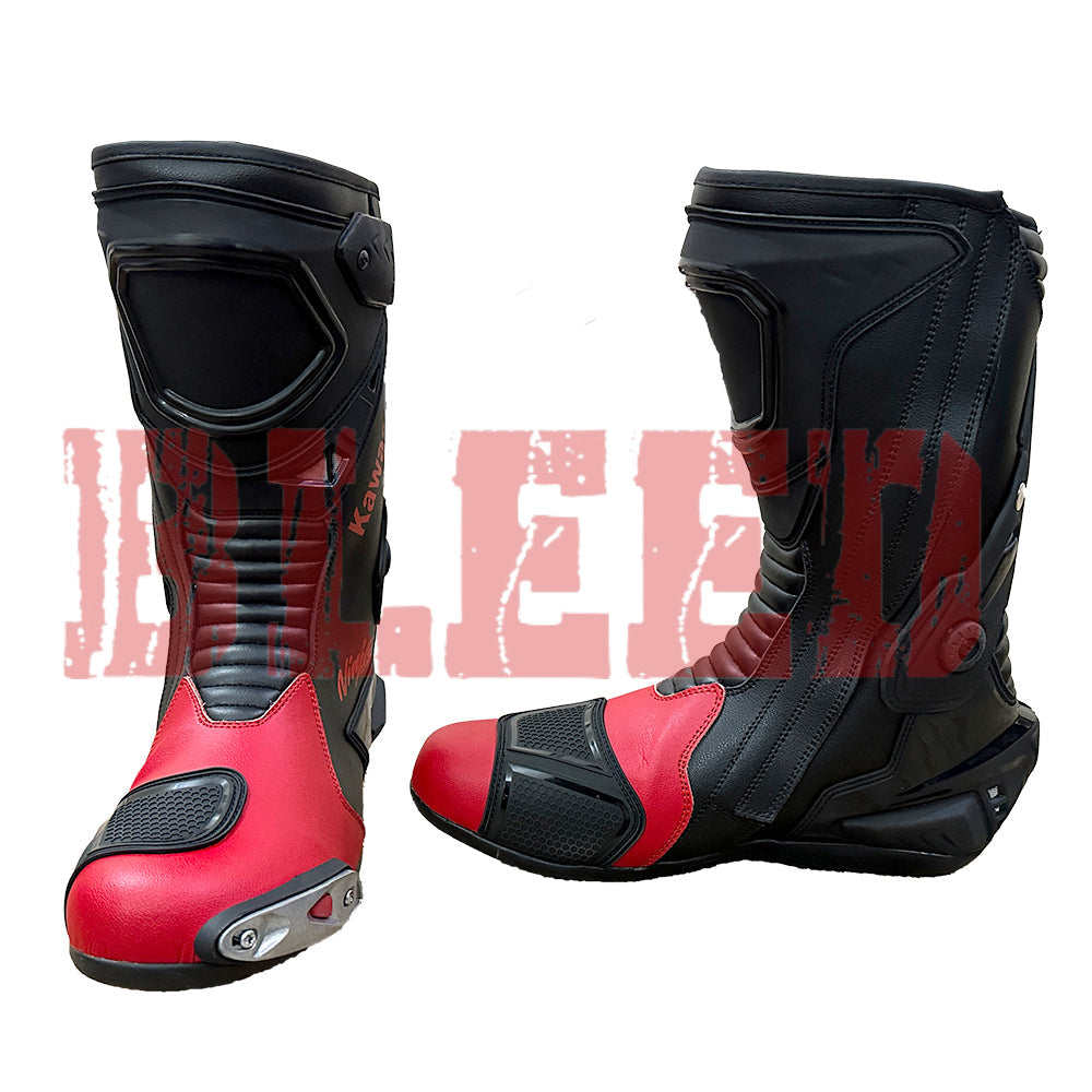 Kawasaki Ninja ZX-10R motorbike leather racing boots sole view