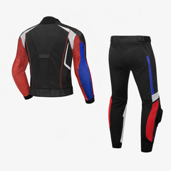 Crimson Axis 2 piece Motorcycle Leather Suit