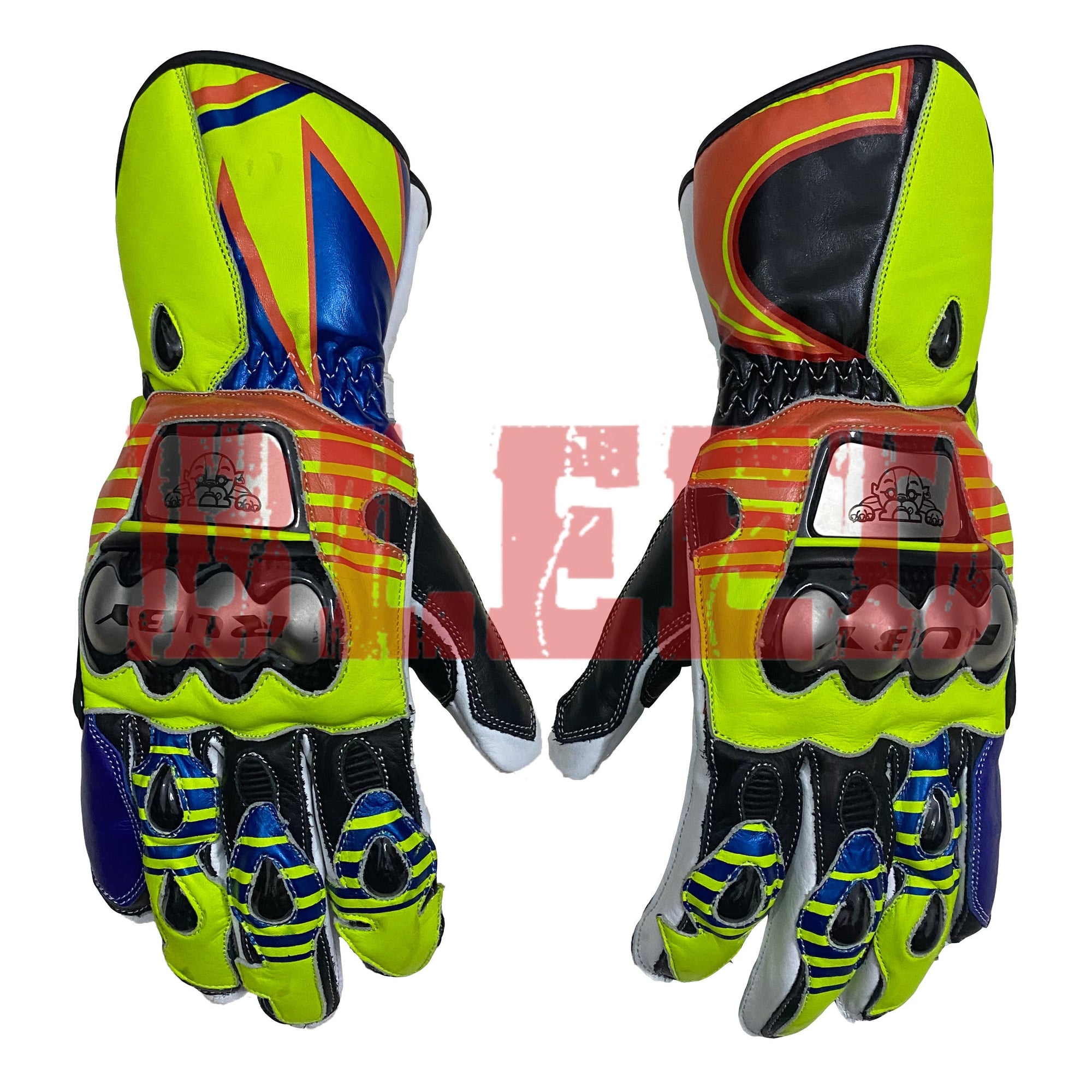 Valentino Rossi Motorcycle Leather Racing Gloves Premium