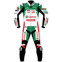 Johann Zarco Honda Castrol LCR 2024 MotoGP leather racing suit back view
