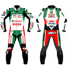 Johann Zarco Honda Castrol LCR 2024 MotoGP leather racing suit front view